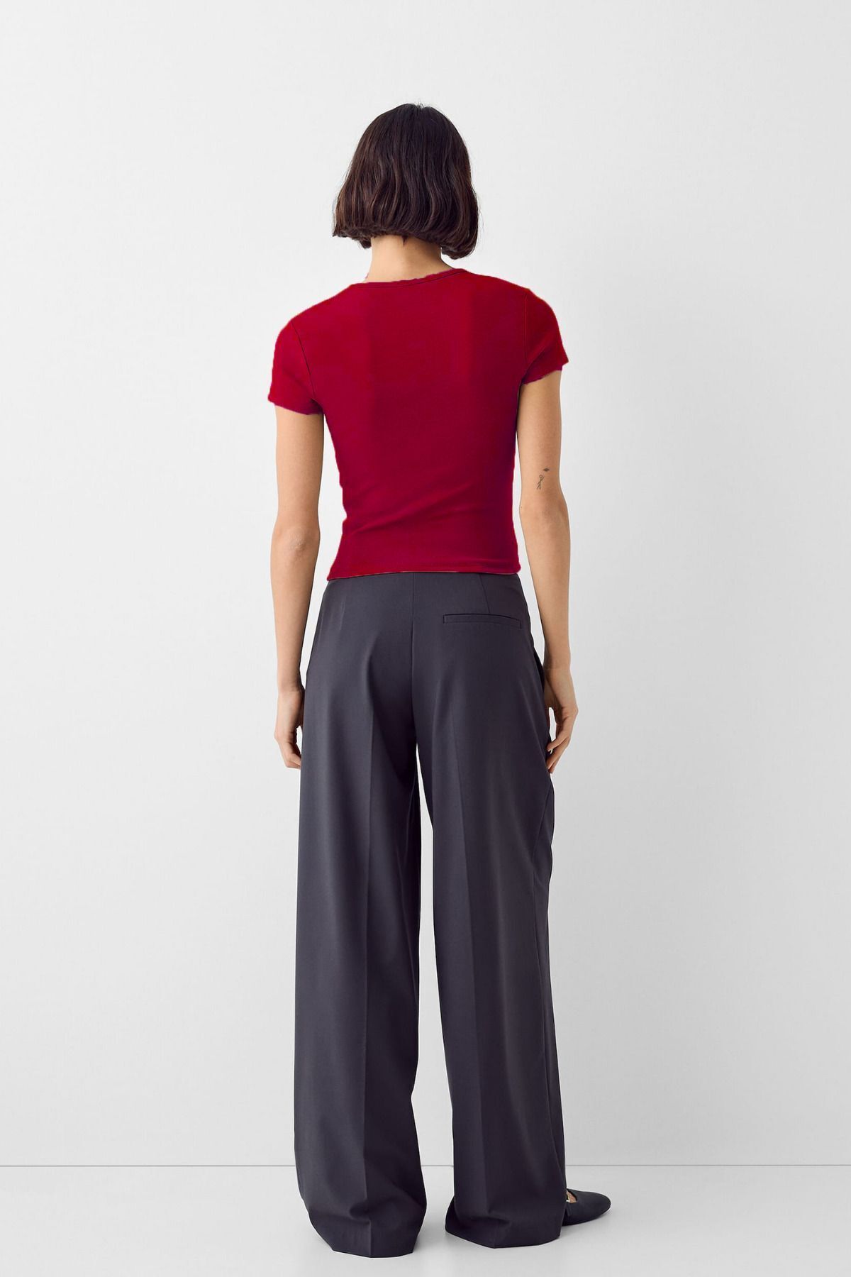 Kadın Bisiklet Yaka Basic Ultra Soft %100 Pamuk Kısa Kol Body