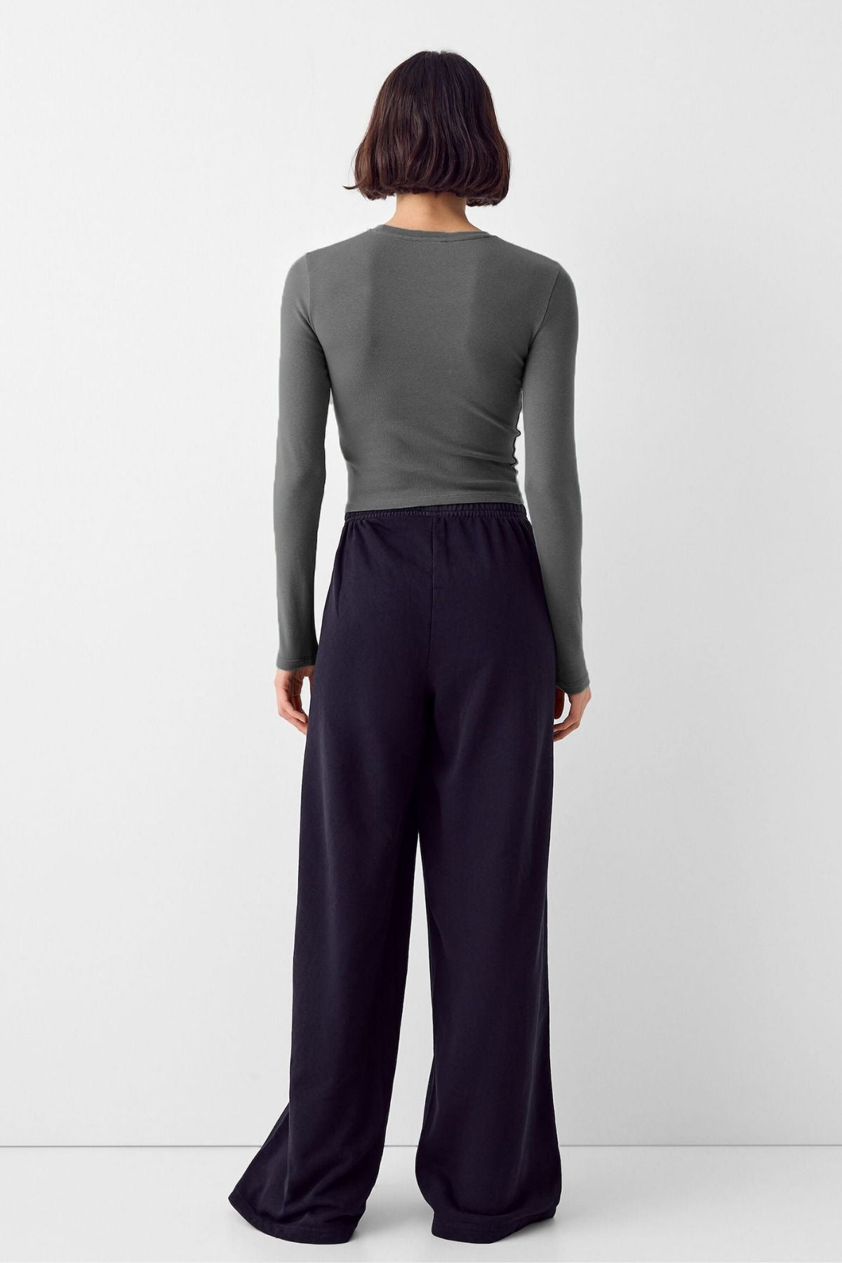 Kadın Bisiklet Yaka Basic Ultra Soft %100 Pamuk Uzun Kol Body