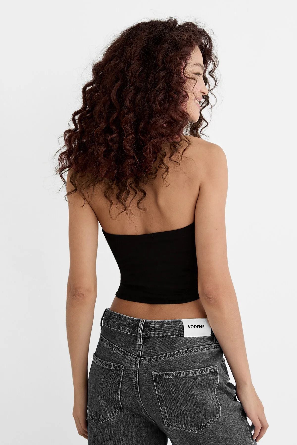 Kadın Halter Yaka Crop Top Body