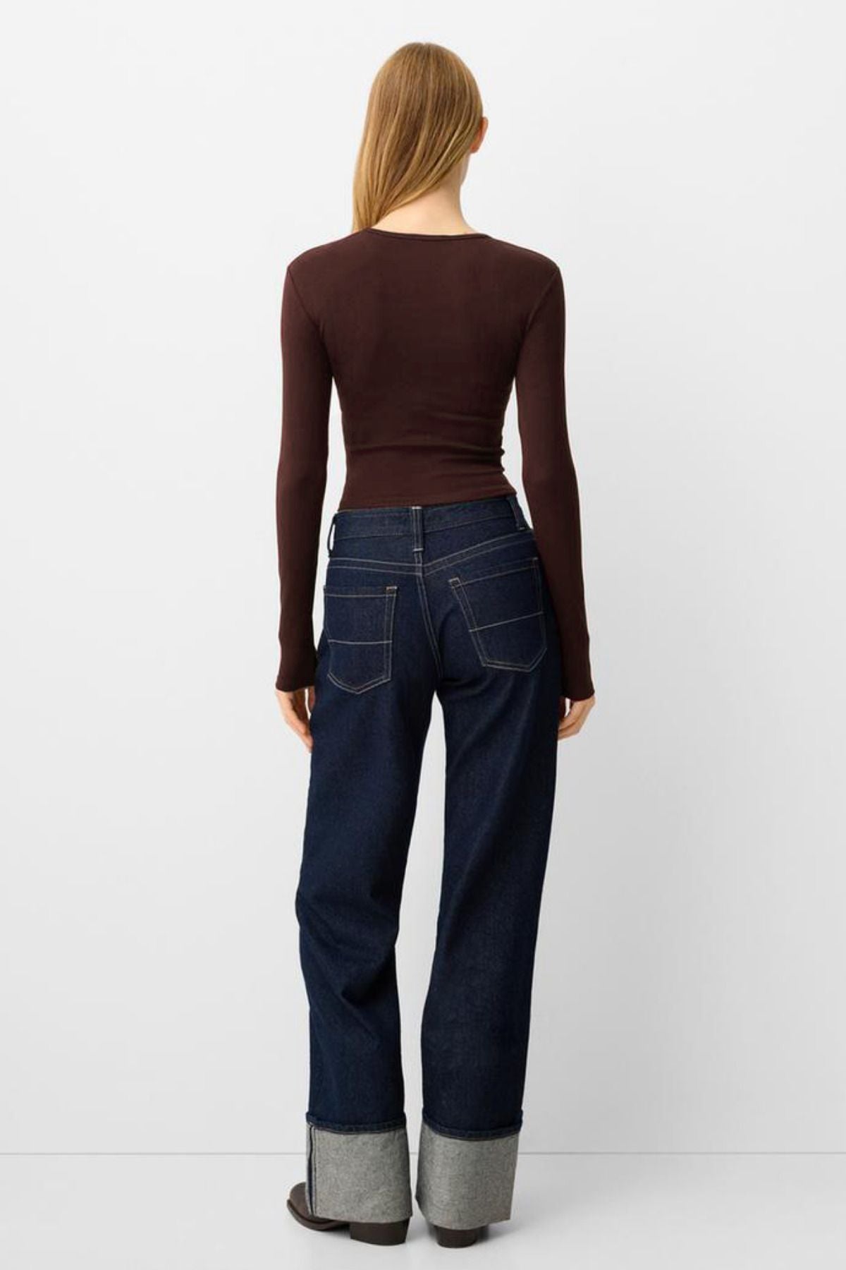 Kadın Bisiklet Yaka Basic Ultra Soft %100 Pamuk Uzun Kol Body