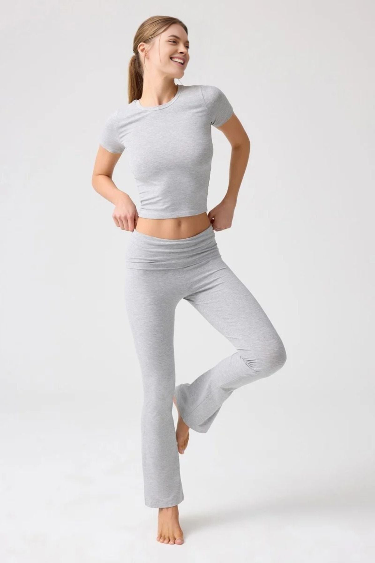Kadın İspanyol Paça Jarse Ultra Soft Pantolon Flared