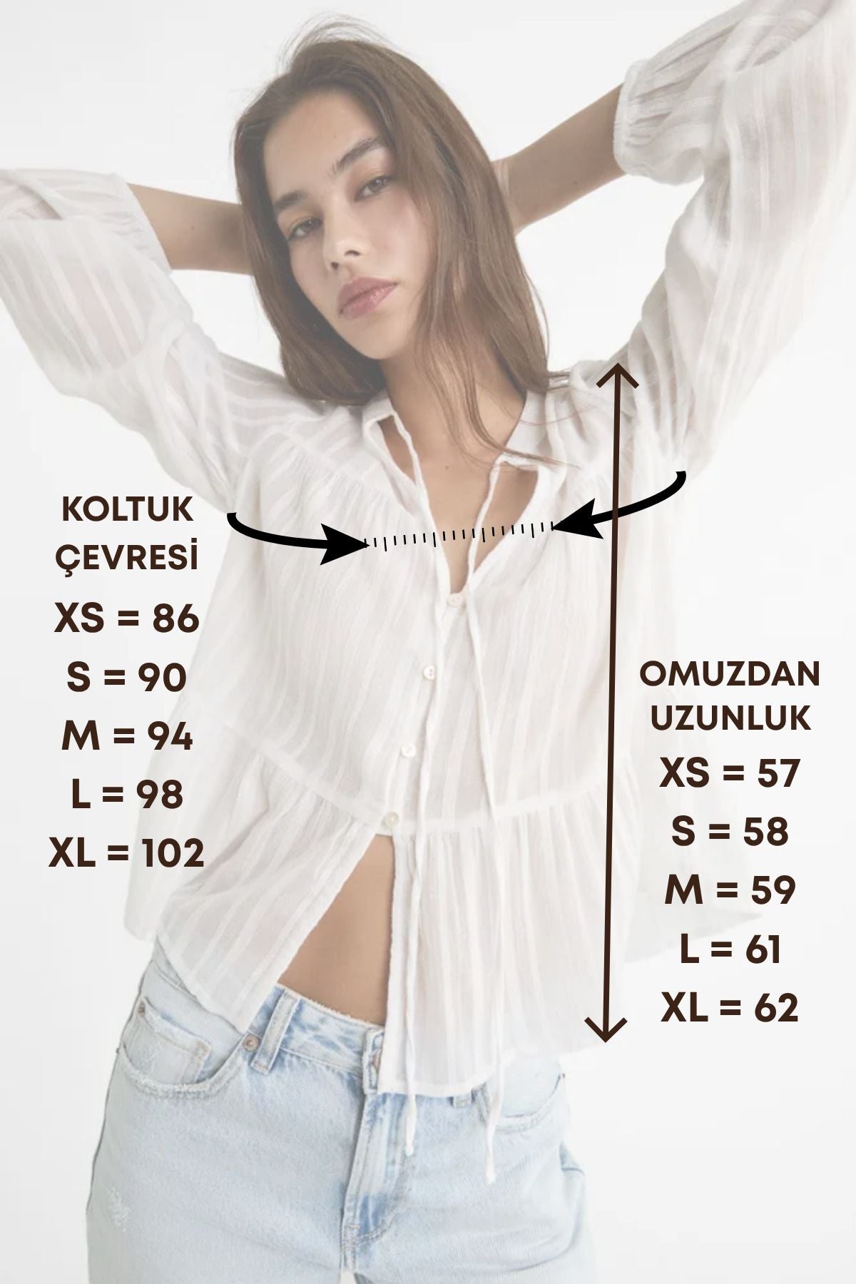 Kadın Dökümlü Bohem %100 Pamuk Gömlek