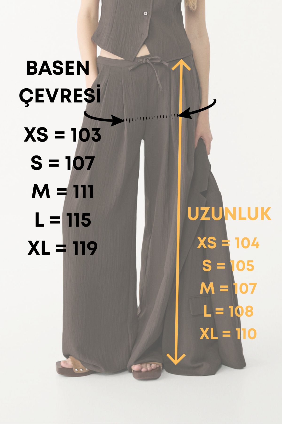 Keten Modal Karışımlı Bol Kesim Beli Lastikli Pantolon