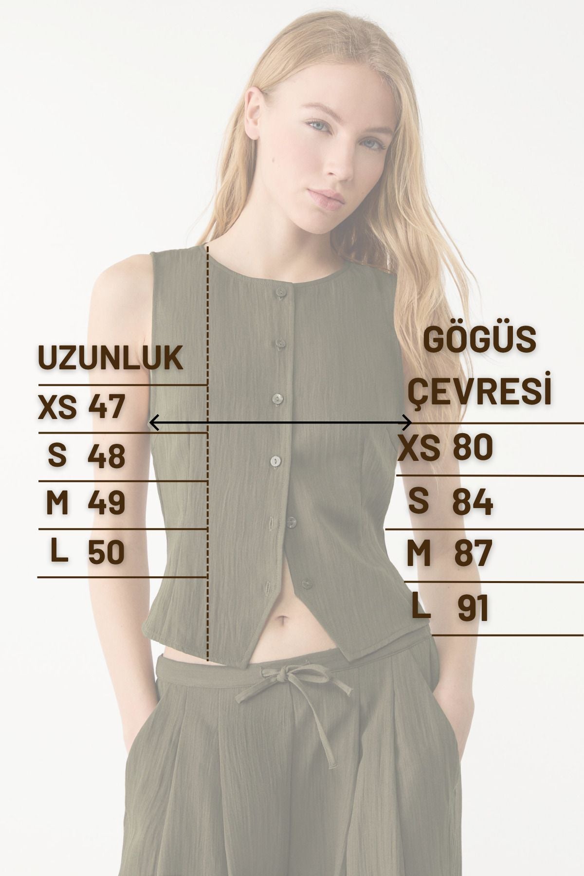 Kadın Düğmeli ve dokulu top yelek