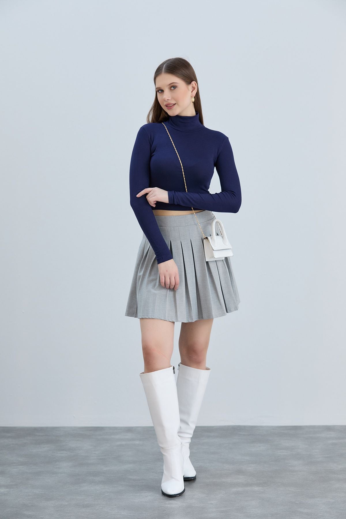 Kadın Boğazlı Basic Ultra Soft %100 Pamuk Uzun Kol Body