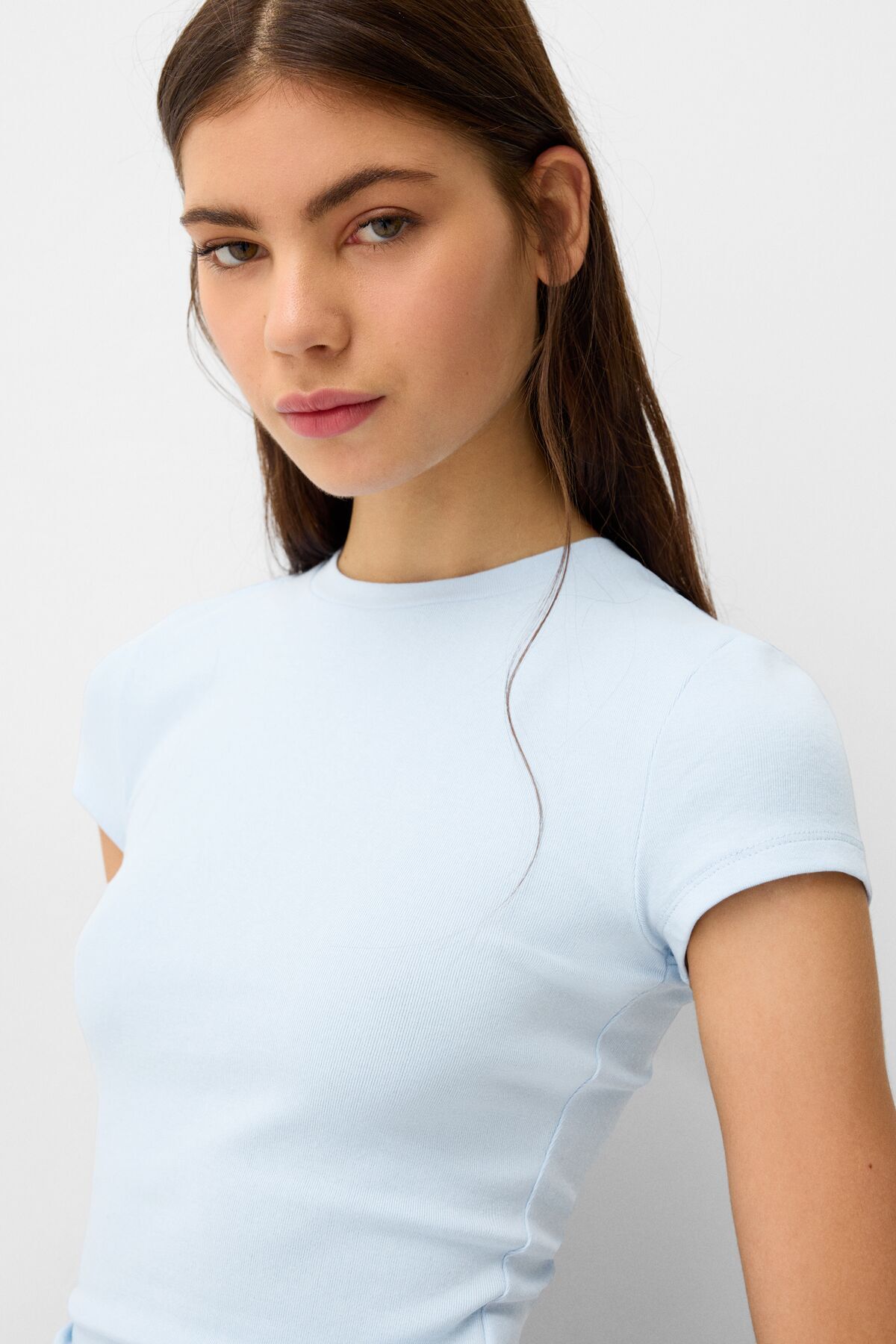 Kadın Bisiklet Yaka Basic Ultra Soft %100 Pamuk Kısa Kol Body