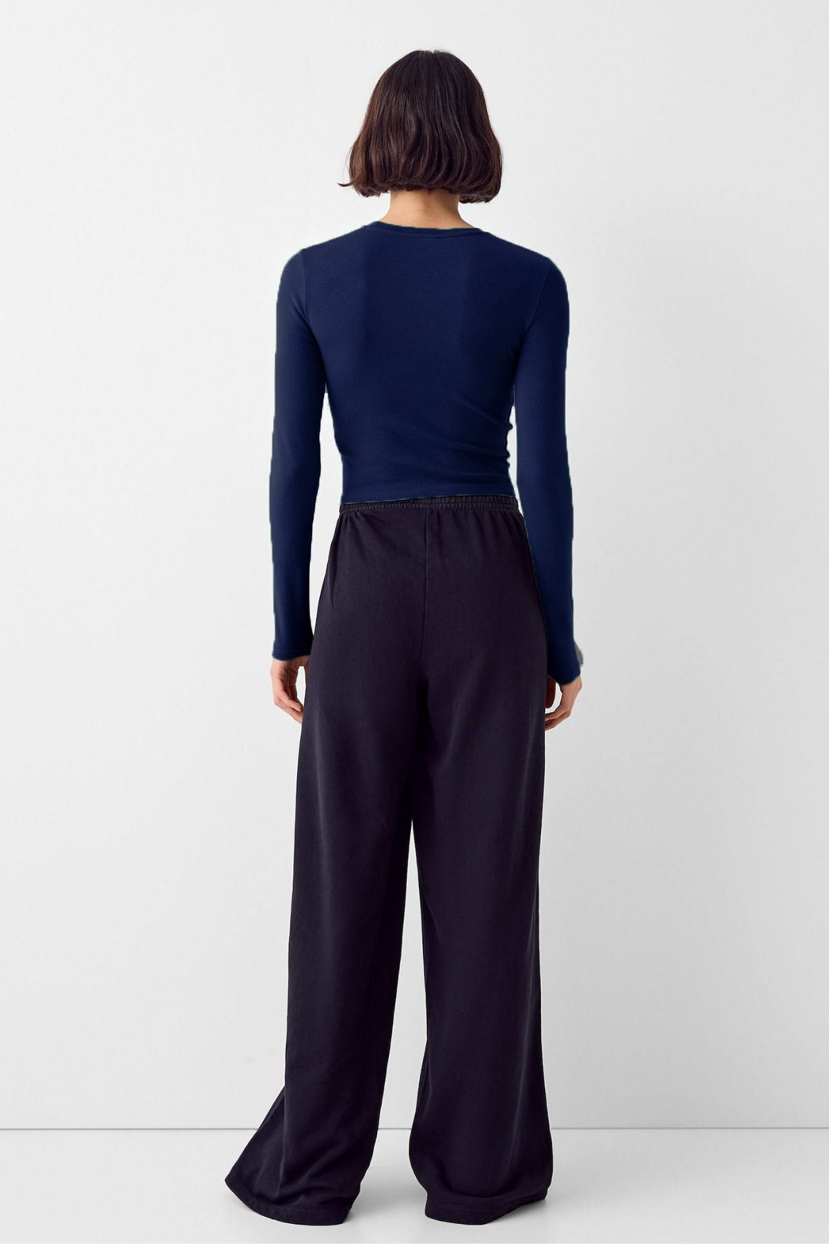 Kadın Bisiklet Yaka Basic Ultra Soft %100 Pamuk Uzun Kol Body