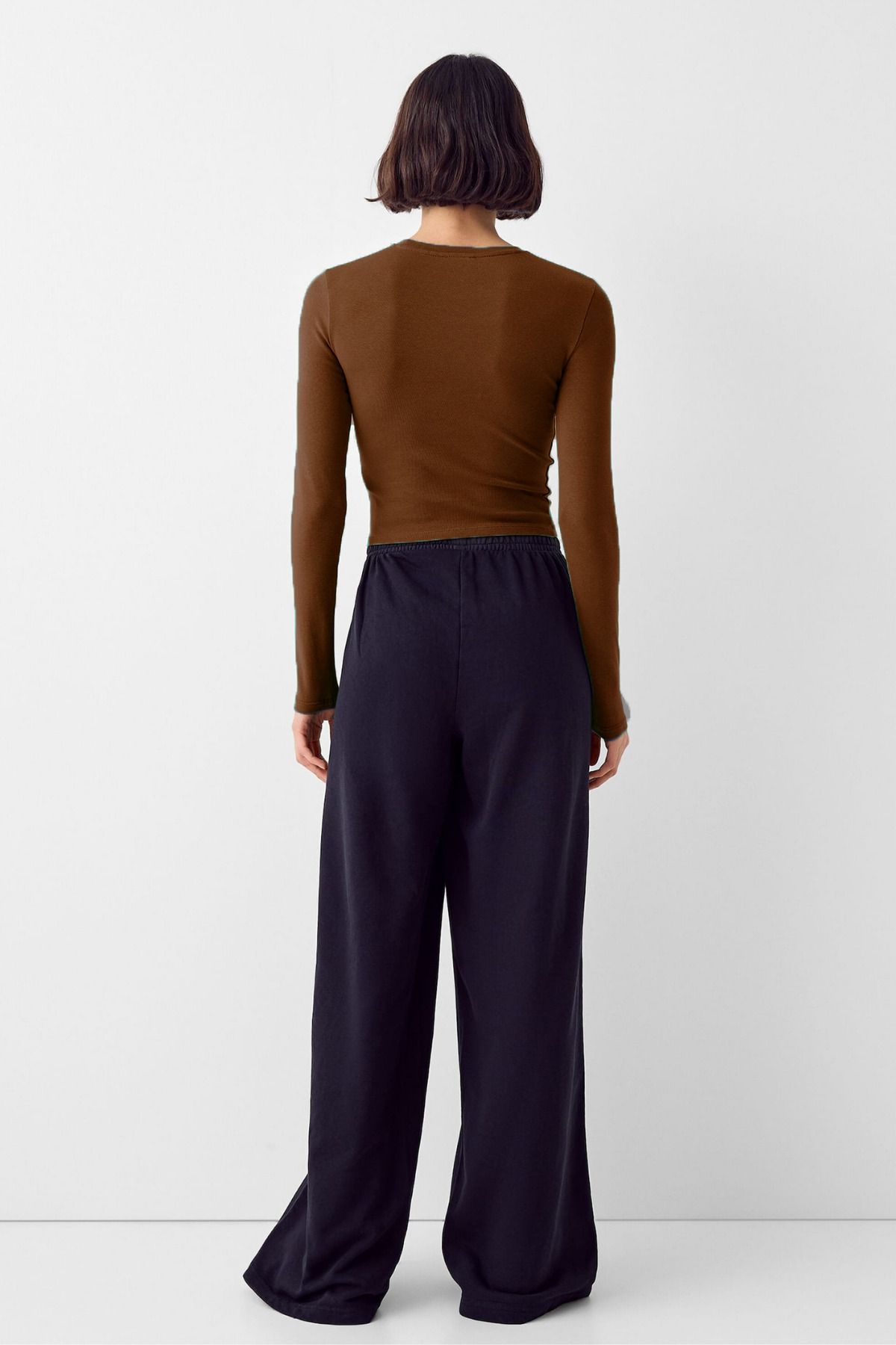 Kadın 3'lü Bisiklet Yaka Basic Ultra Soft %100 Pamuk Uzun Kol Bluz