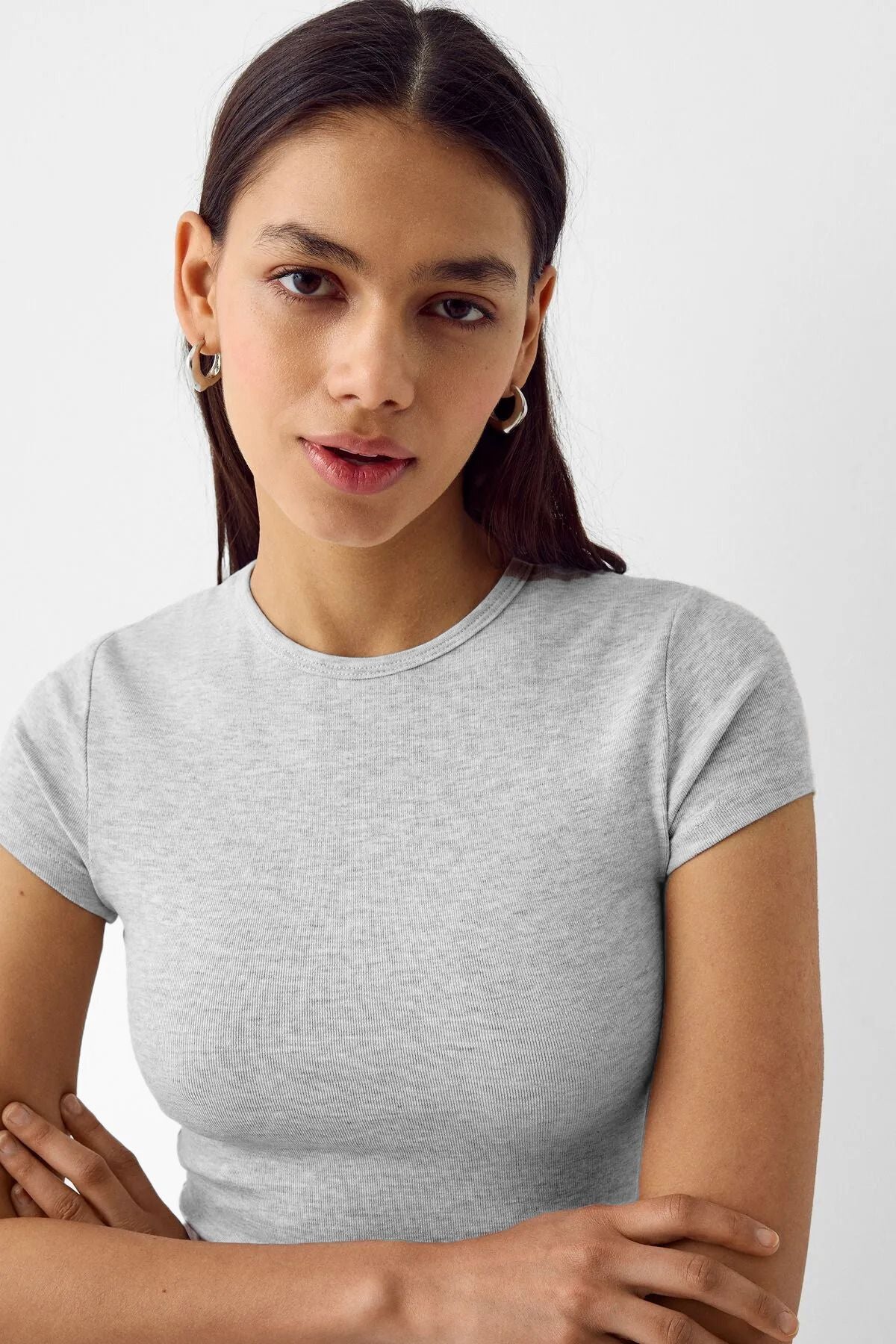 Kadın Bisiklet Yaka Basic Ultra Soft %100 Pamuk Kısa Kol Body