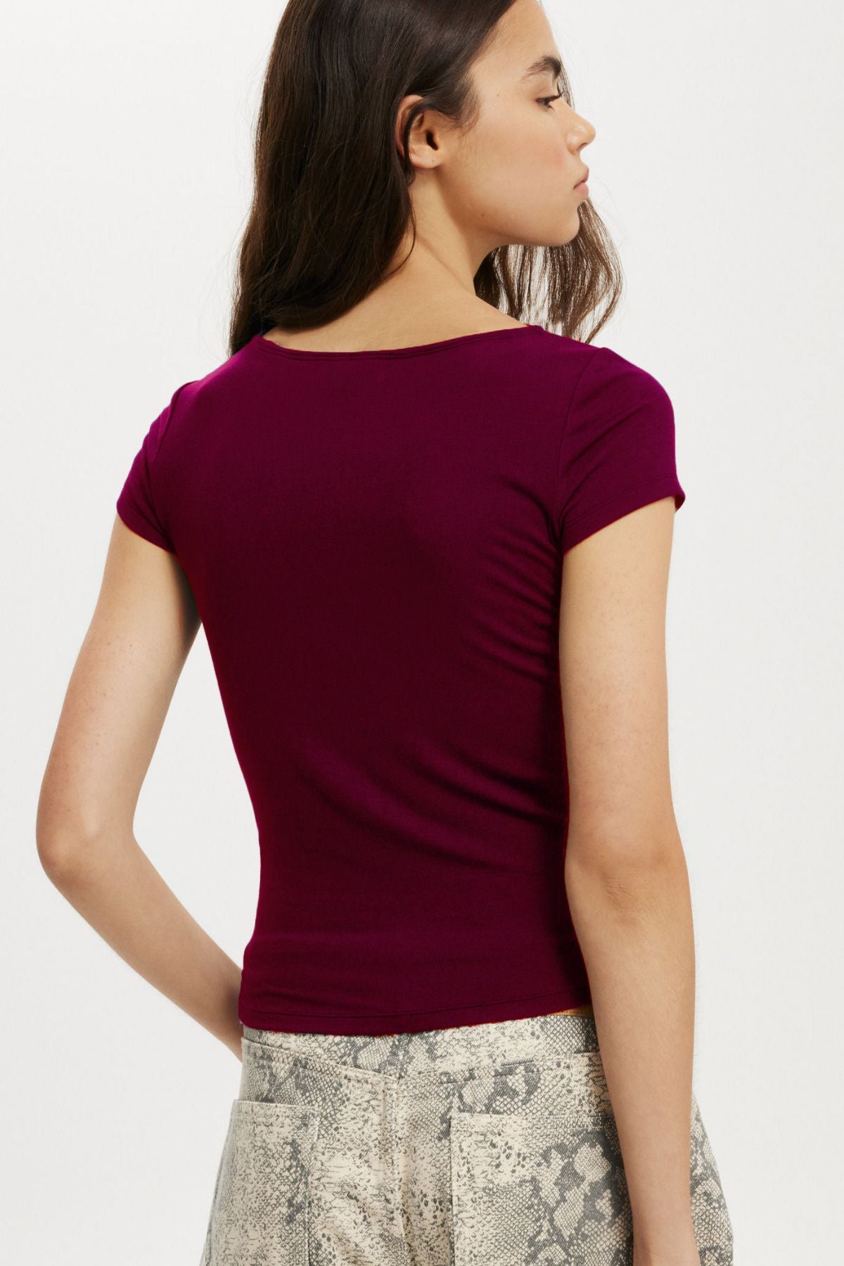 Kayık Yaka Basic Ultra Soft %100 Pamuk Kısa Kol Body