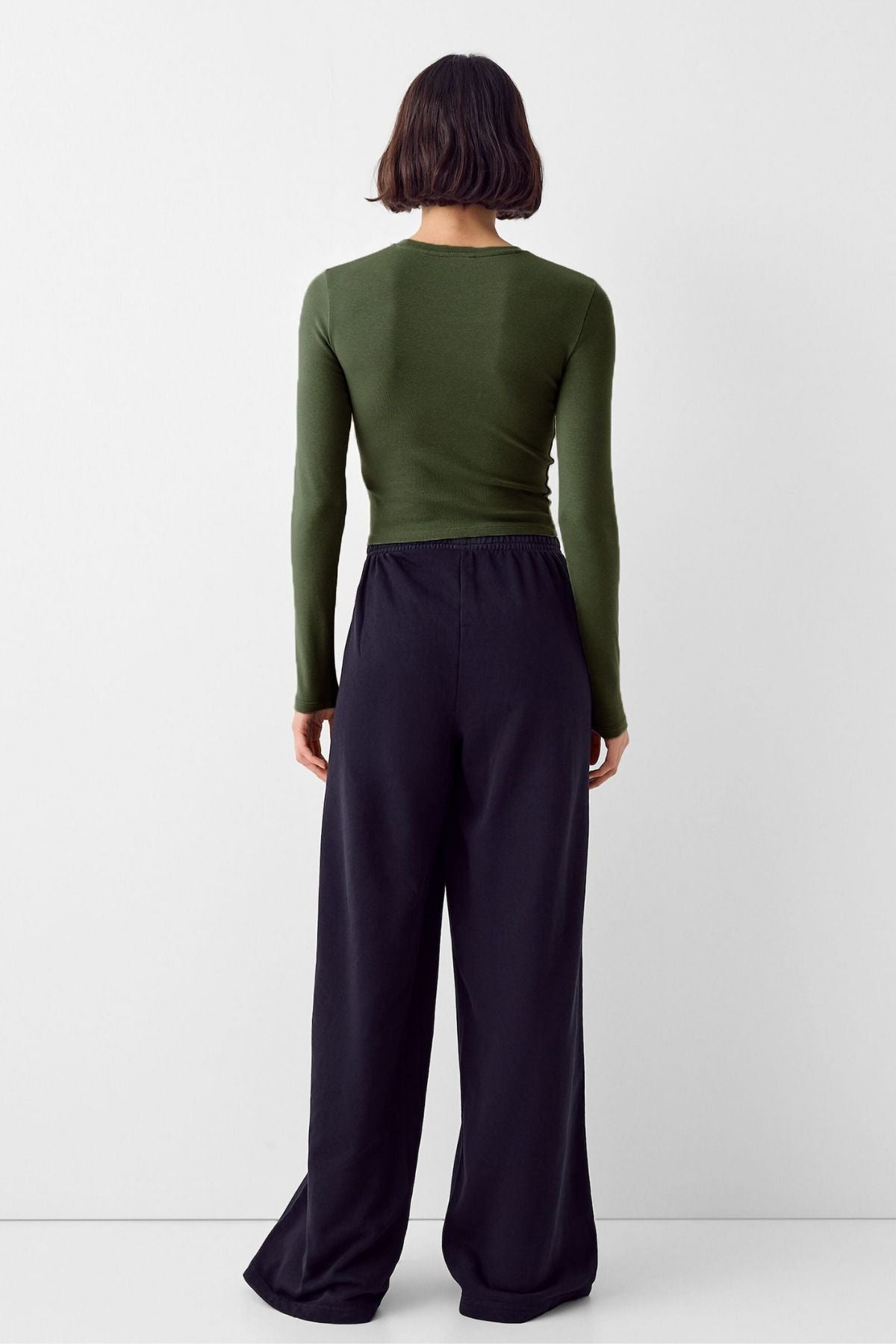 Kadın Bisiklet Yaka Basic Ultra Soft %100 Pamuk Uzun Kol Body