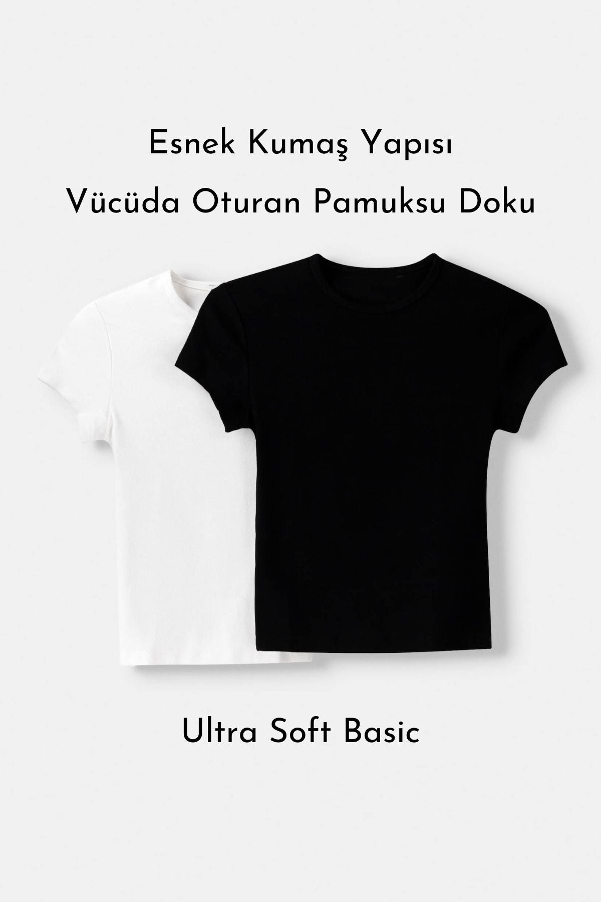 Kadın Bisiklet Yaka Basic Ultra Soft %100 Pamuk Kısa Kol T-Shirt