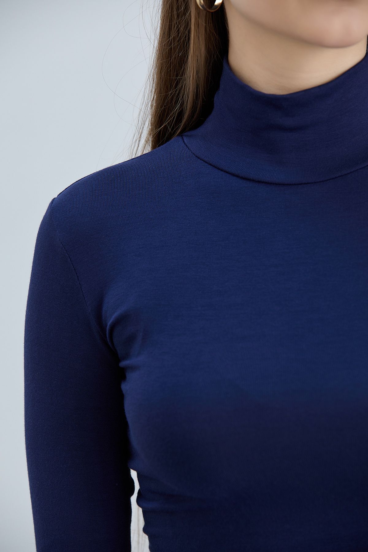 Kadın Boğazlı Basic Ultra Soft %100 Pamuk Uzun Kol Body