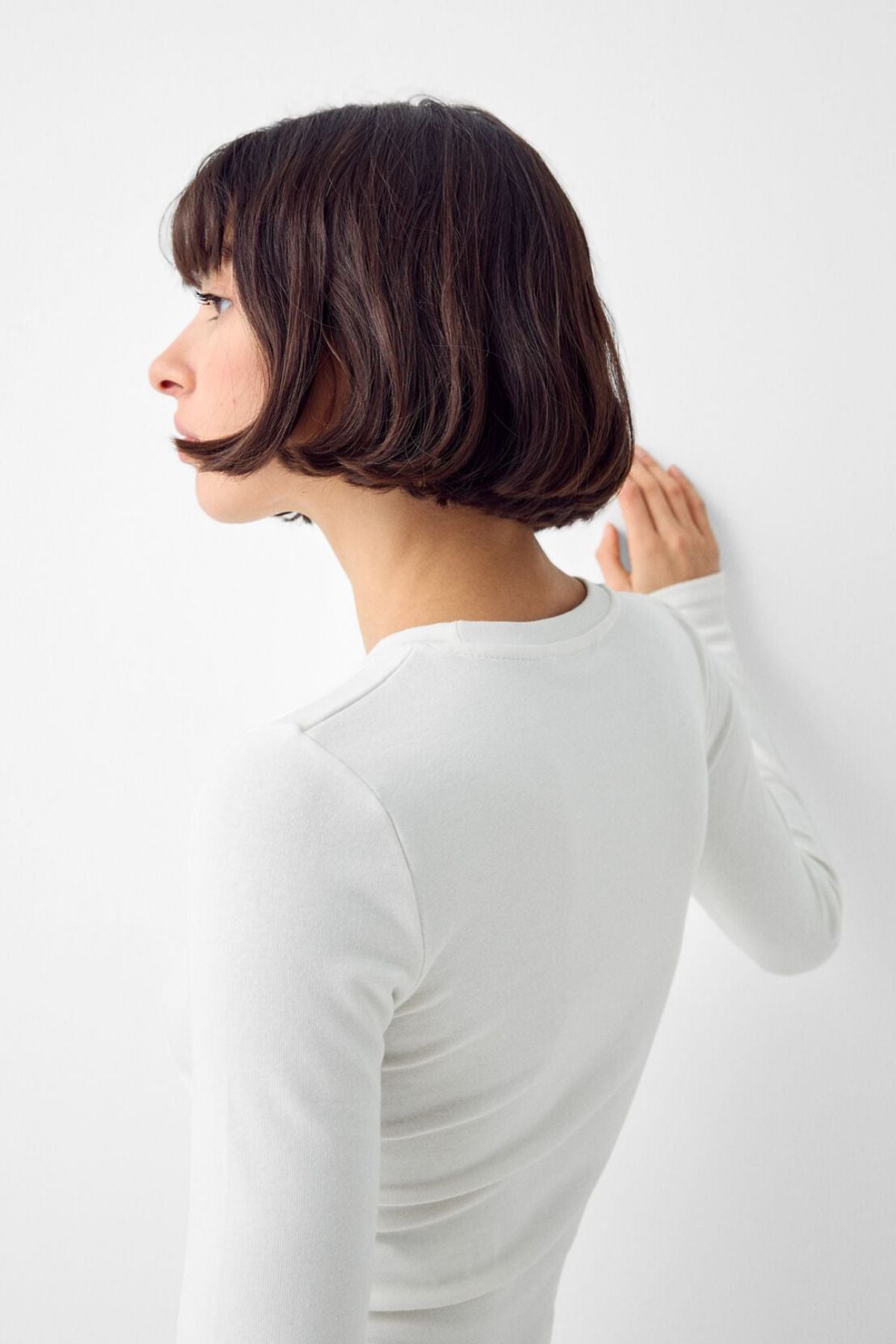 Kadın Bisiklet Yaka Basic Ultra Soft %100 Pamuk Uzun Kol Body