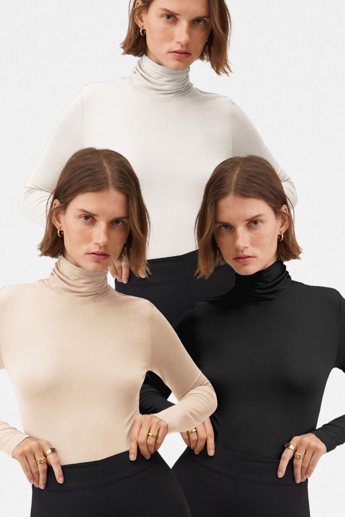 Kadın 3'lü Balıkçı Yaka Ultra Soft Bluz