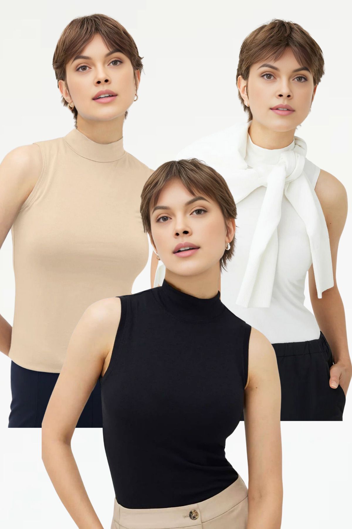 Kadın Setli Kolsuz Body Bluz
