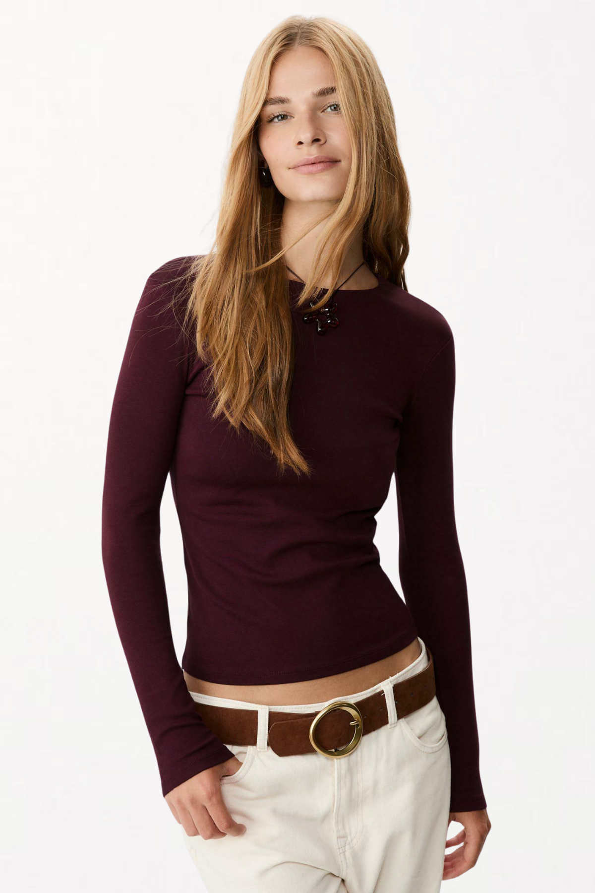 Kadın Bisiklet Yaka Basic Ultra Soft %100 Pamuk Uzun Kol Body