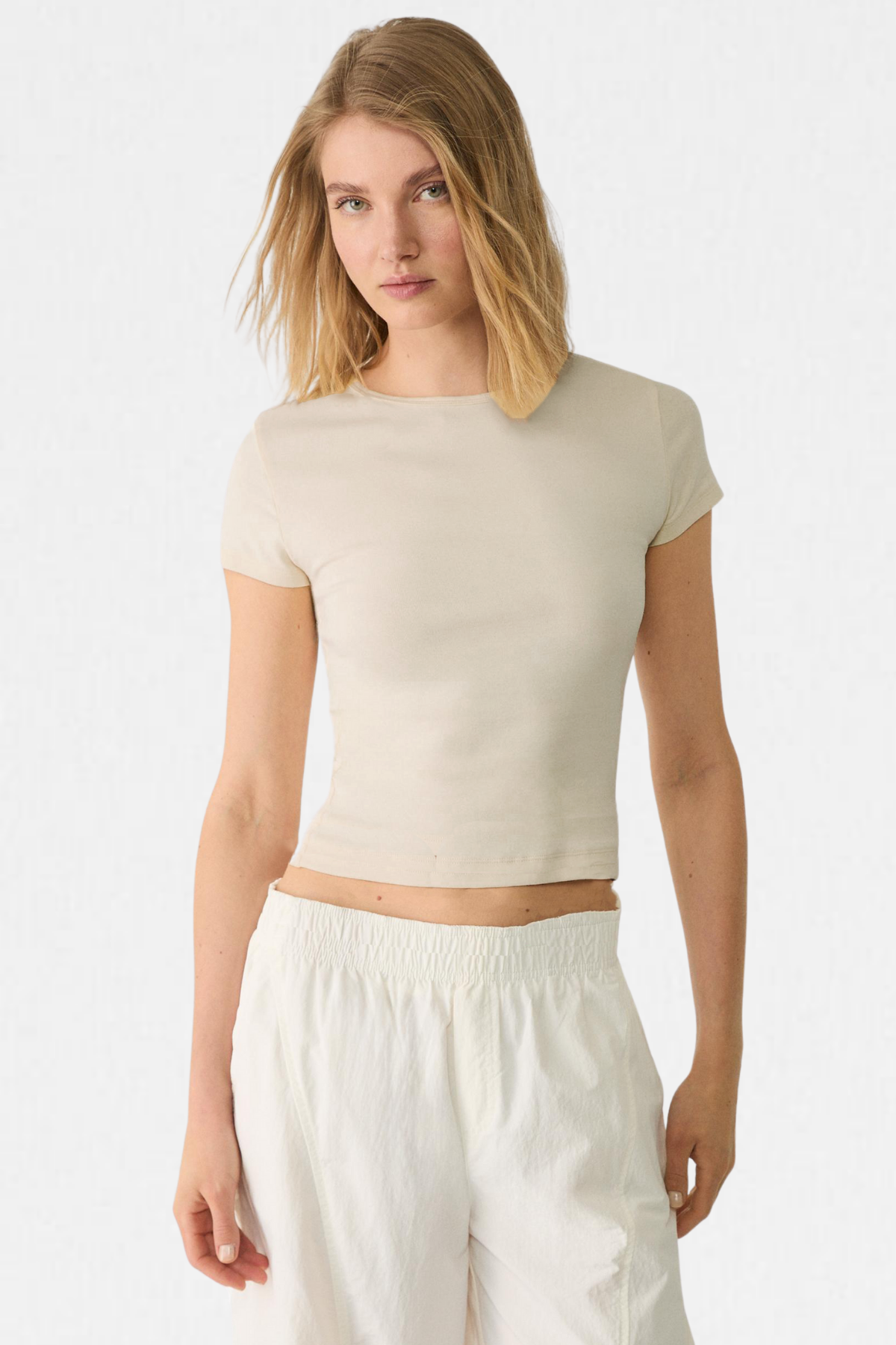 Kadın Bisiklet Yaka Basic Ultra Soft %100 Pamuk Kısa Kol Body