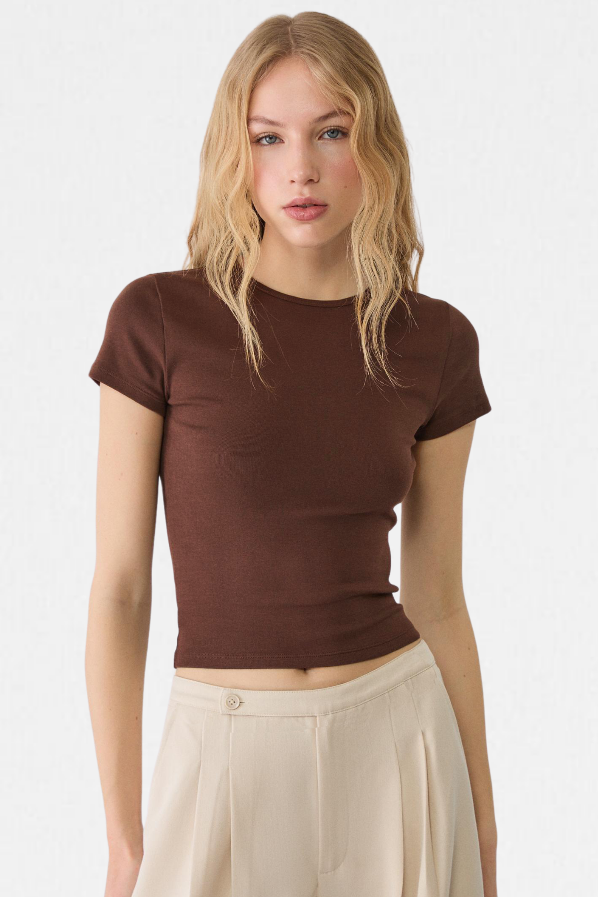 Kadın Bisiklet Yaka Basic Ultra Soft %100 Pamuk Kısa Kol Body