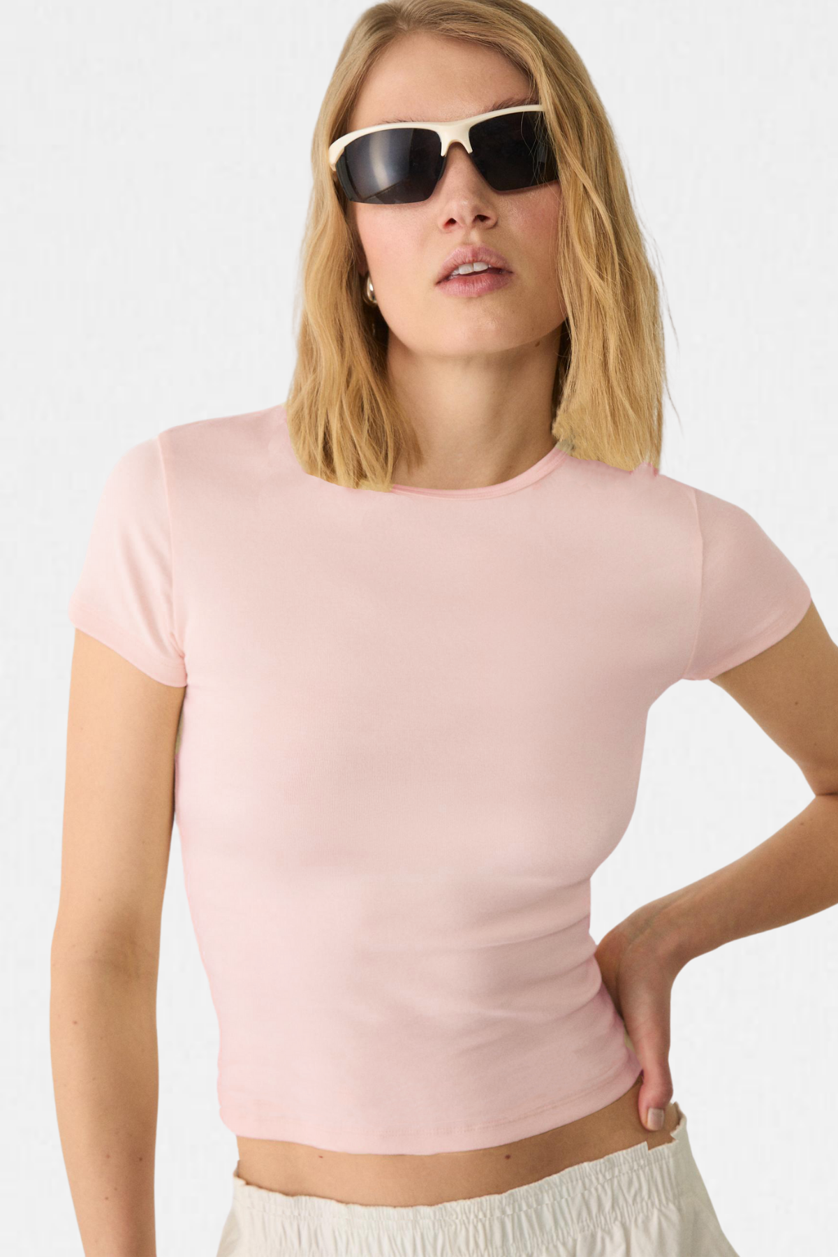 Kadın Bisiklet Yaka Basic Ultra Soft %100 Pamuk Kısa Kol Body