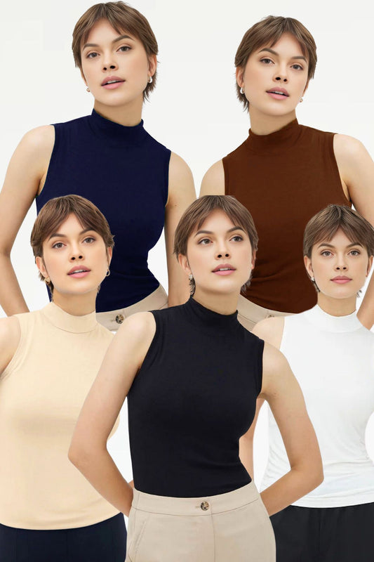 طقم بلوزة للجسم بدون أكمام للنساء