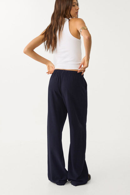 Keten Karışımlı Bol Kesim Pantolon