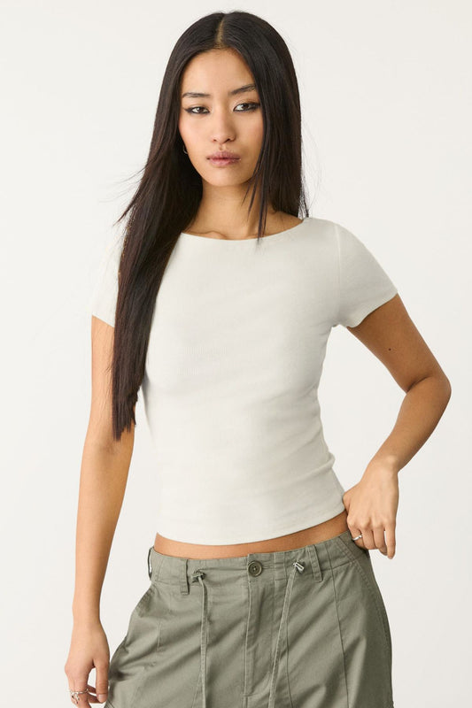 Kayık Yaka Basic Ultra Soft %100 Pamuk Kısa Kol Body