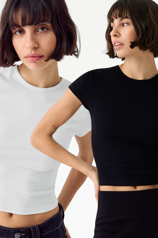 Kadın Bisiklet Yaka Basic Ultra Soft %100 Pamuk Kısa Kol T-Shirt