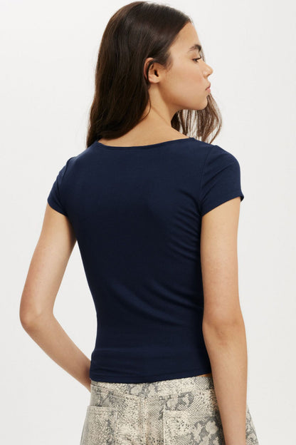 Kayık Yaka Basic Ultra Soft %100 Pamuk Kısa Kol Body