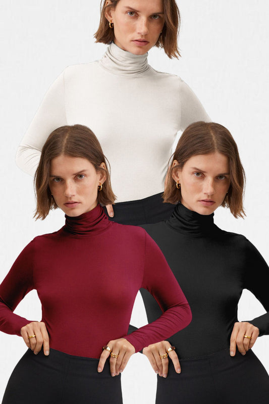Kadın 3'lü Balıkçı Yaka Ultra Soft Bluz