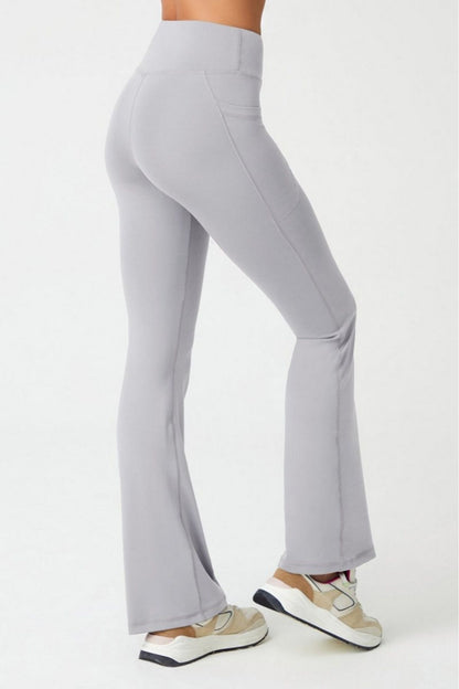 Kadın Yüksek Bel Toparlayıcı Çift Cepli Ispanyol Paça Tayt Bootcut