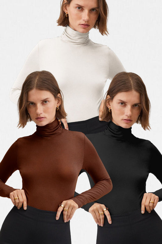 Kadın 3'lü Balıkçı Yaka Ultra Soft Bluz