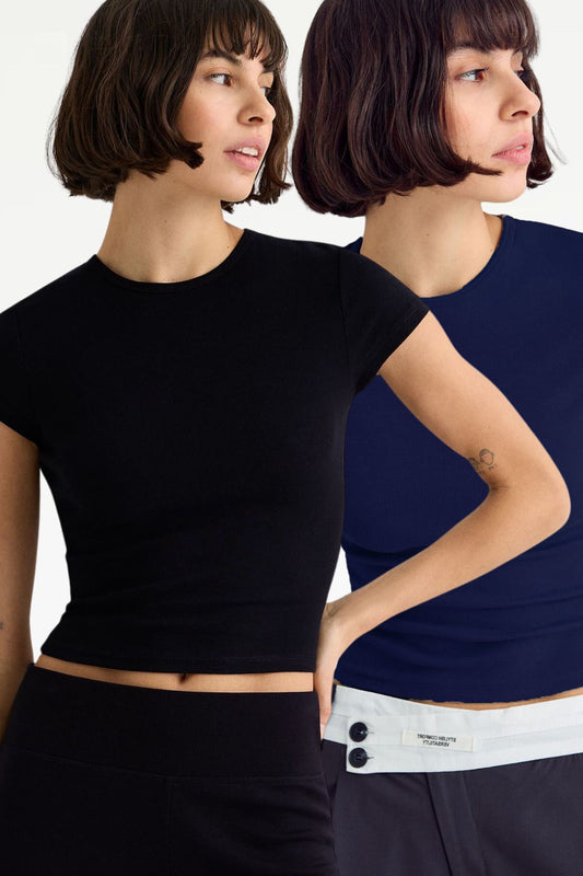 Kadın Bisiklet Yaka Basic Ultra Soft %100 Pamuk Kısa Kol T-Shirt