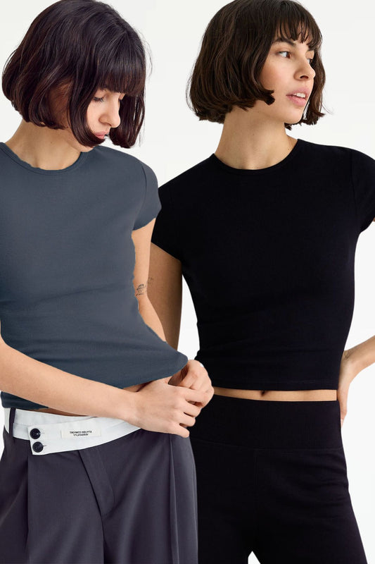 Kadın Bisiklet Yaka Basic Ultra Soft %100 Pamuk Kısa Kol T-Shirt