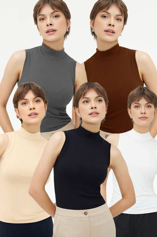Kadın 5'li Kolsuz Body Bluz