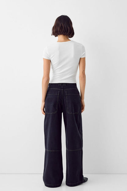 Kadın Bisiklet Yaka Basic Ultra Soft %100 Pamuk Kısa Kol Body