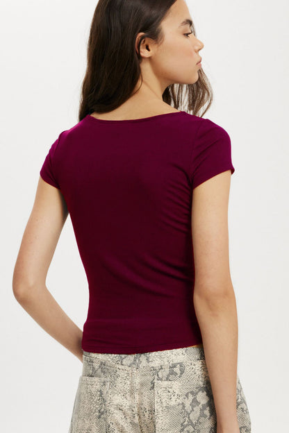 Kayık Yaka Basic Ultra Soft %100 Pamuk Kısa Kol Body
