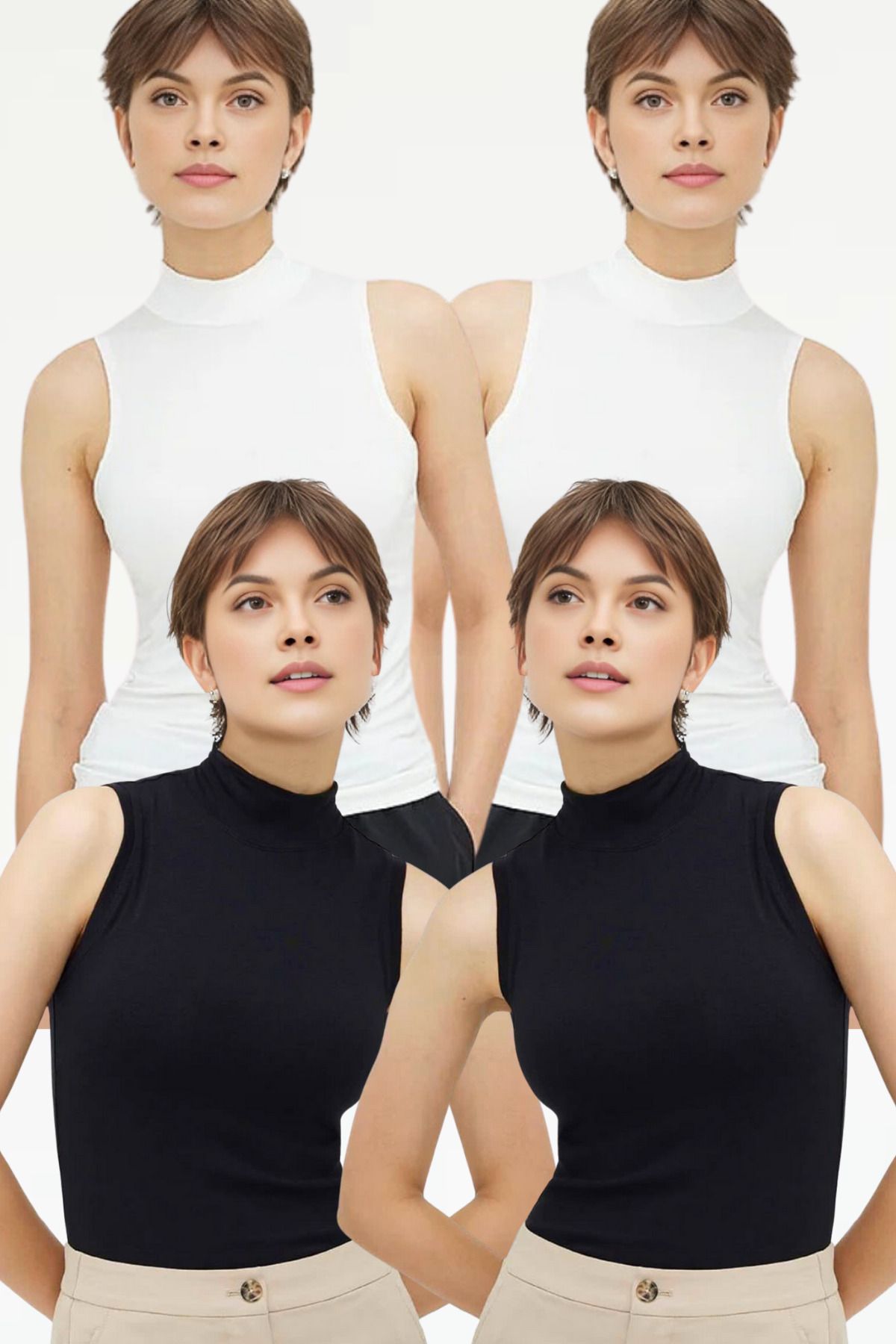 4'lü Kolsuz Body Bluz