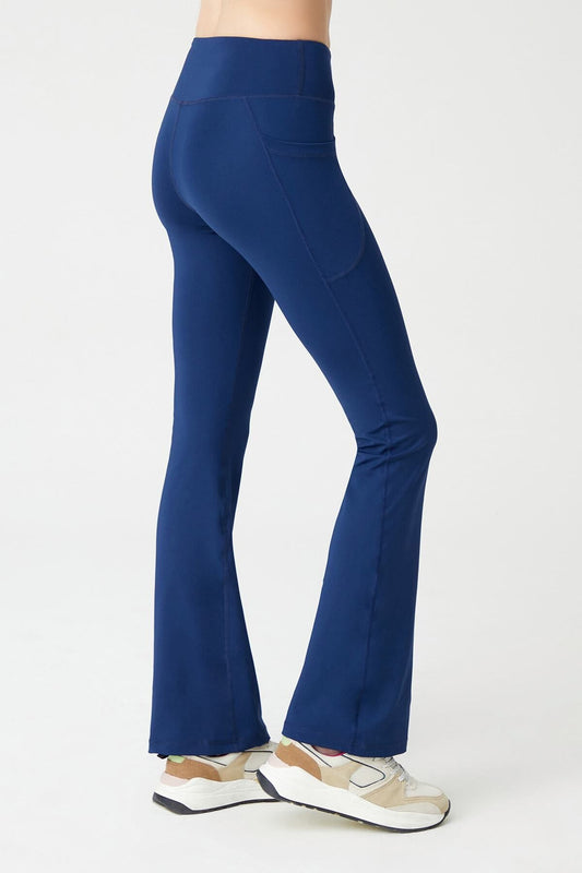 Kadın Yüksek Bel Toparlayıcı Çift Cepli Ispanyol Paça Tayt Bootcut