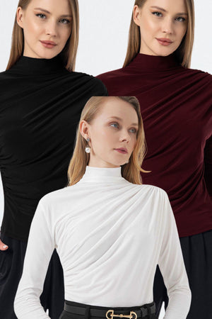 Siyah / Bordo / Ekru