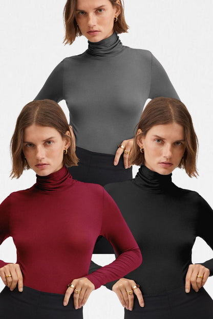 Kadın 3'lü Balıkçı Yaka Ultra Soft Bluz
