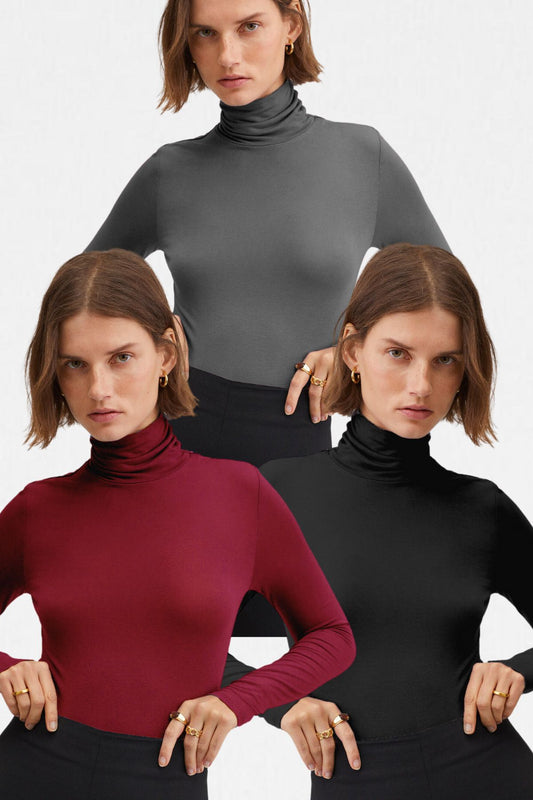 Kadın 3'lü Balıkçı Yaka Ultra Soft Bluz