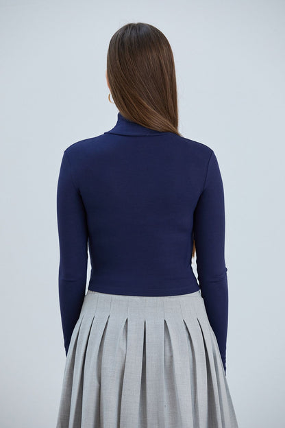 Kadın Boğazlı Basic Ultra Soft %100 Pamuk Uzun Kol Body
