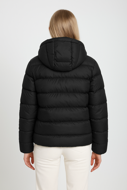 Kadın İçi Kürklü Kalın Su Geçirmez Kapişonlu Şişme Mont