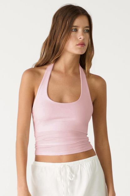 Kadın Halter Yaka Crop Top Body