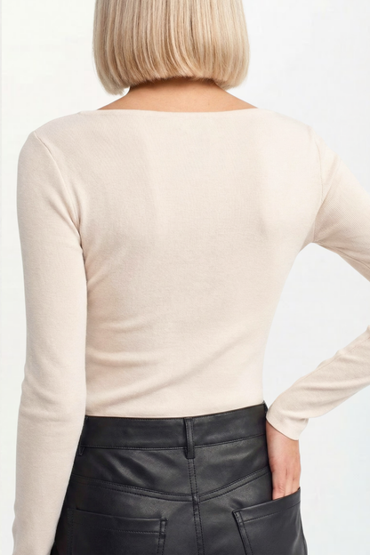 Women's Boat Neck Long Sleeve Top 100% Cotton