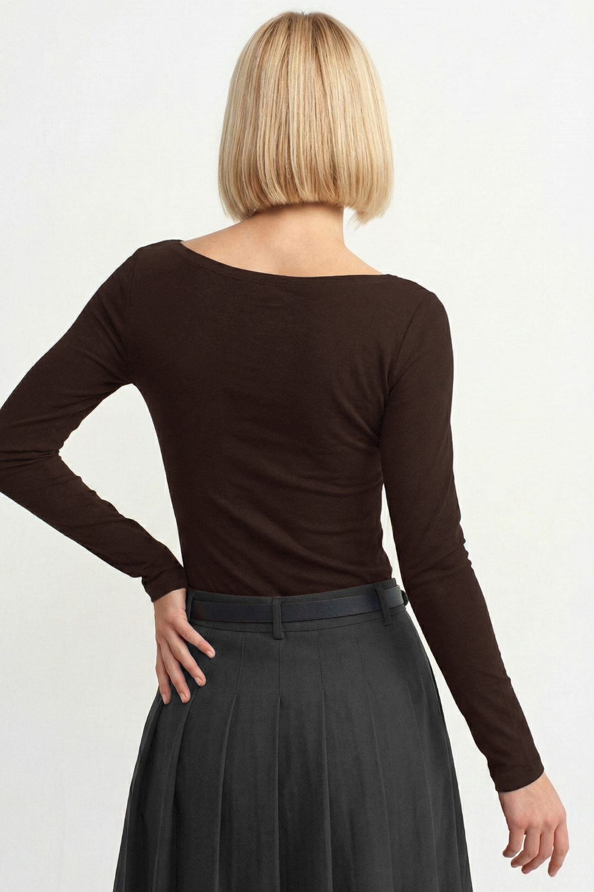 Women's Boat Neck Long Sleeve Top 100% Cotton