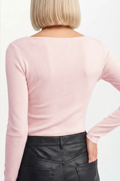 Women's Boat Neck Long Sleeve Top 100% Cotton