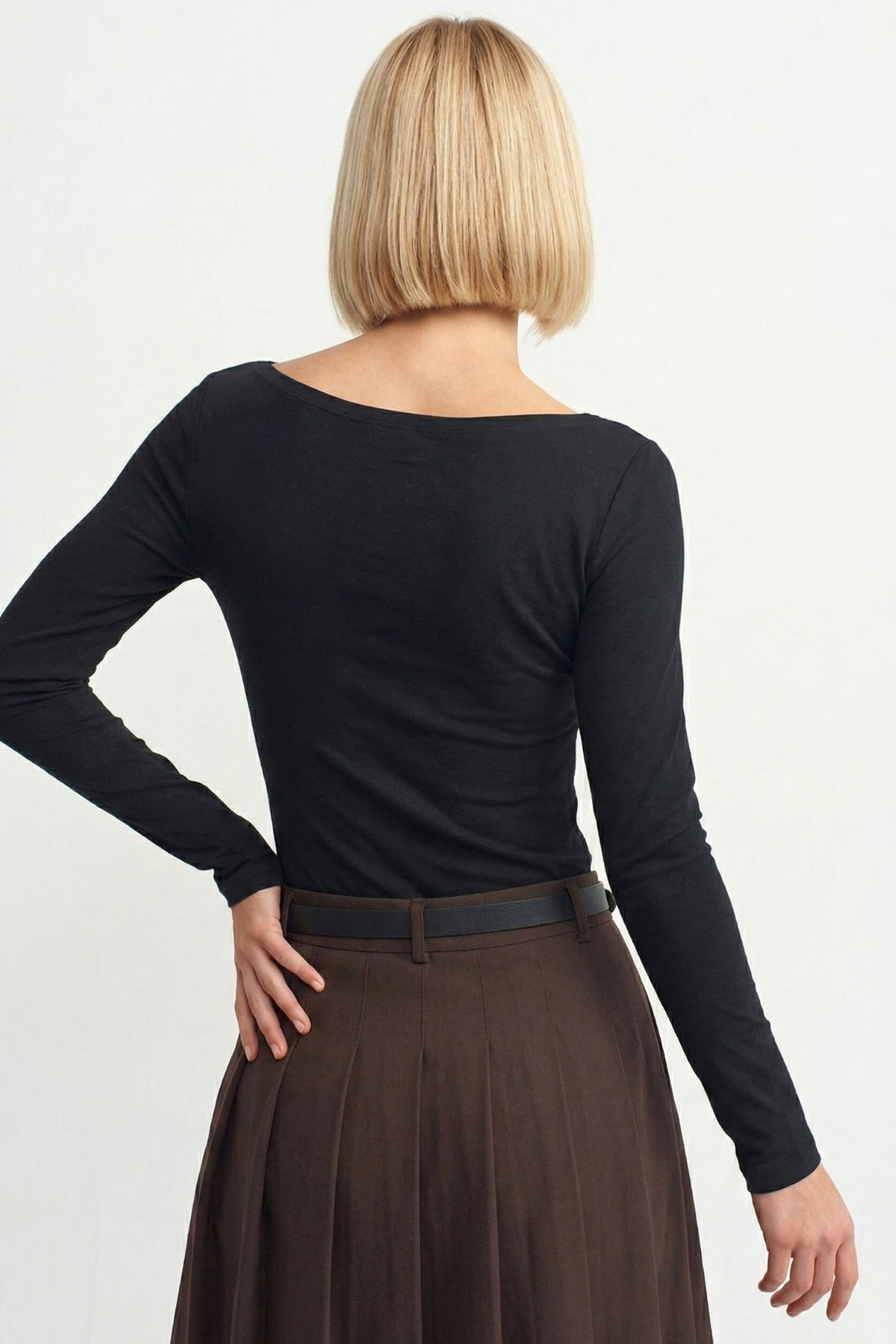 Women's Boat Neck Long Sleeve Top 100% Cotton