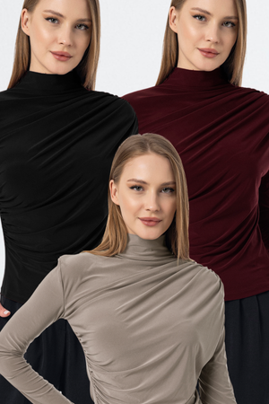 Siyah / Bordo / Koyu Bej